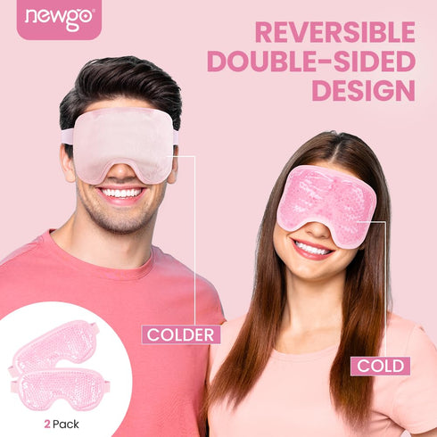 NEWGO Cold Eye Mask Cooling Eye Mask for Dry Eyes, Gel Eye Mask Eye Ice Pack Reusable Cold Eye Compress for Dark Circles, Migraines, Eye Surgery, ...