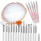 AUOCATTAIL Nail Art Design Tools 15pcs Painting Brushes Set with 5pcs 2-way Dotting Pens & A Gold-rimmed Resin Palette Nail Art Brushes Kits Nail ...
