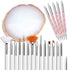 AUOCATTAIL Nail Art Design Tools 15pcs Painting Brushes Set with 5pcs 2-way Dotting Pens & A Gold-rimmed Resin Palette Nail Art Brushes Kits Nail ...