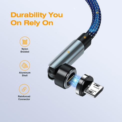 7-Pin Magnetic Charging Cable 2Pcs 360° Rotating 3 in 1 USB C Magnetic Phone Charger, 3A Fast Charging with Data Transfer for Android/i-Product/Mi...