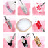 AUOCATTAIL Nail Art Design Tools 15pcs Painting Brushes Set with 5pcs 2-way Dotting Pens & A Gold-rimmed Resin Palette Nail Art Brushes Kits Nail ...