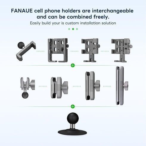 FANAUE Flex Adhesive Ball Base Compatible with RAM Mounts B Size Double Socket Arm, 1" Ball Head Adapter for Motorcycle Phone Mount Bike Phone Hol...