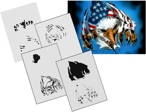 Step by Step Airbrush Stencil Template AS-131 M ca. 5,11" x 3,95"...
