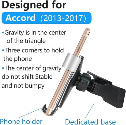 Car Phone Holder for Honda Accord 2013 2014 2015 2016 2017 and Accord Hybrid 2014-2017 9th 9.5th Gen Auto Interior Accessories Best Cell Phones Mo...