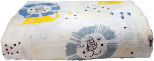 Baby Swaddle Blanket Unisex Swaddle Wrap Soft Muslin Swaddle Blankets Neutral Receiving Blanket for Boys and Girls, Large 47 x 47 inches(Lion)...