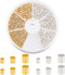 PH PandaHall Crimp Tube Beads, 3000 Pcs 1.5mm 2mm 2.5mm Brass Tube Crimp End Spacer Beads Cord End Caps Loose Stopper Bead for Earring Necklace Pe...