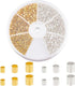 PH PandaHall Crimp Tube Beads, 3000 Pcs 1.5mm 2mm 2.5mm Brass Tube Crimp End Spacer Beads Cord End Caps Loose Stopper Bead for Earring Necklace Pe...