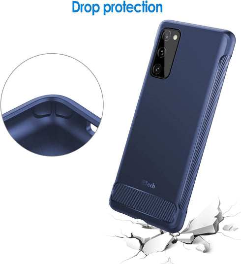 JETech Slim Fit Case for Samsung Galaxy S20 FE 5G 6.5-Inch, Thin Phone Cover with Shock-Absorption and Carbon Fiber Design (Blue)...