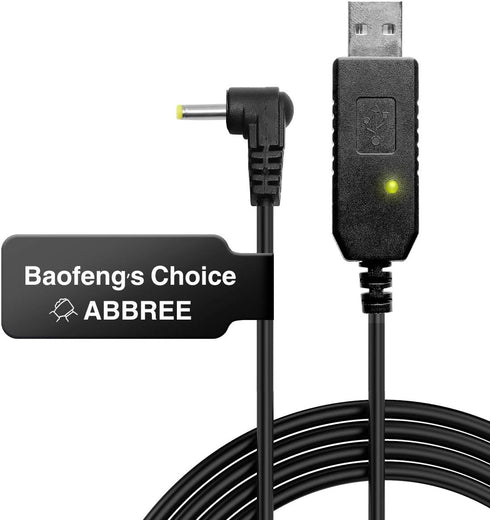 BaoFeng 2.5mm USB Charger Cable with Indicator Light UV-5R AR-152 UV-82 3800mAh Battery UV-S9/9S Two Way Radio (1)...