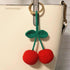 Car Rear View Mirror Hanging Accessory, Cute Cherry Car Accessories, Crochet Car Decor, Hand Knitted Car Mirror Hanger...