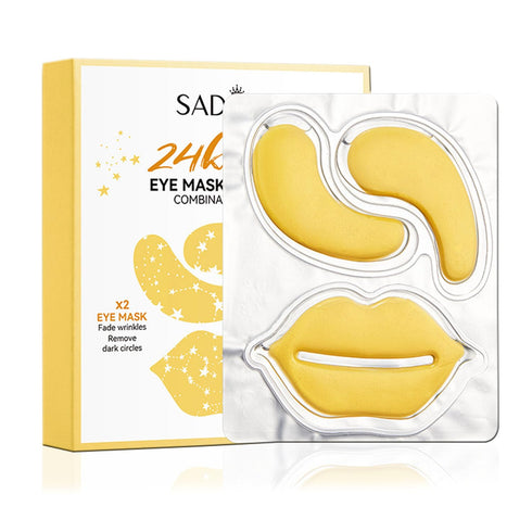 Under Eye Patches,Moisturizing Lip and Eye Mask,Reduce Wrinkles Puffy & Bags,refining lip lines, Anti Aging Moisturizer For Women,10 of set (24K G...