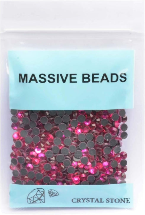 3000 Pieces Hot Fix 3MM Glass Flatback Rhinestones HotFix Round Crystal Gems (Rose Pink, SS10)...