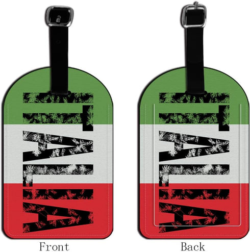 Italia-Italy Italian Flag Luggage Tag Suitcase Carry-On ID Bag Label Travel Accessories Baggage Name Tag - 1 pack...