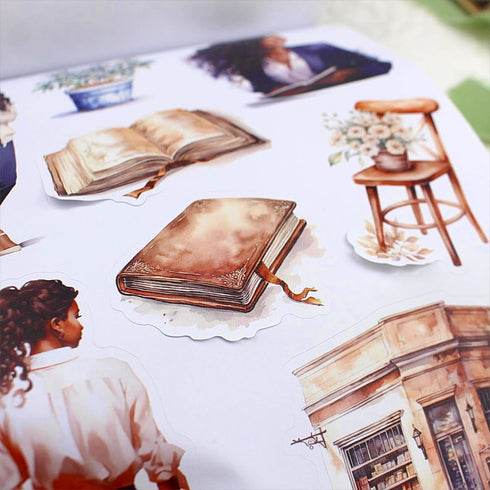 A5 Pre-cut Journal Sticker Book for Journaling, Dual Materials, Women House 20 Unique Junk Journal Stickers Paper Sheets for Scrapbooking Supplies...
