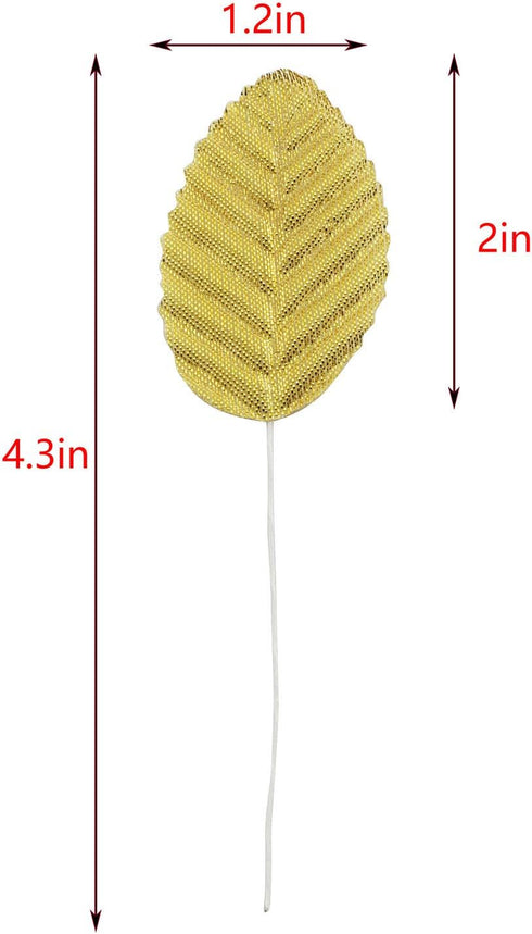 IVYRISE Silk Leaf 200PCS Golden Artificial Leaves for DIY Wedding Party Decor Corsage Boutonniere Accessory, Artificial Silk Flower Decoration...