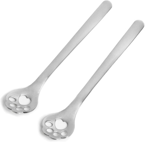 Fox Run Cat and Dog Paw Print Baking Spoons For Cookie Decoration, Set of 2, Stainless Steel...