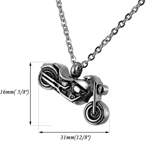 Urn Necklaces for Ashes for Men, Cremation Jewelry for Ashes, Ash Necklace for Human Ashes Necklace Stainless Steel Motorcycle Jewelry Ashes Keeps...