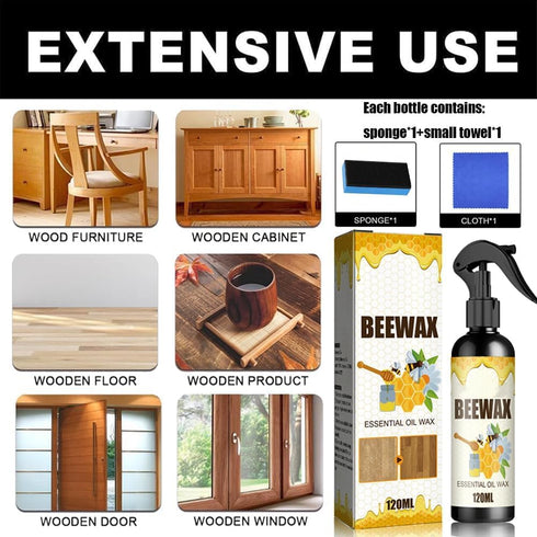 2PCS Beeswax Furniture Polish, Original beeswax furniture polish, Natural Micro-Molecularized Beeswax Spray, Furniture Beeswax Polish and Cleaner ...