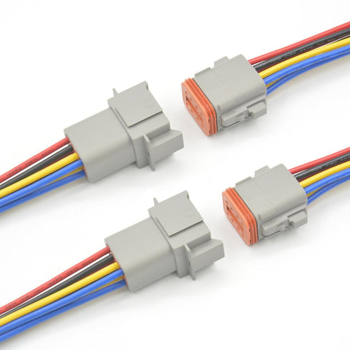 Deutsch DT 8 Pin Connector, 8 Way DT Automotive Waterproof Electrical Connector Male Female Plug Wiring Harness with 16AWG Cable Wire,for Car,Truc...