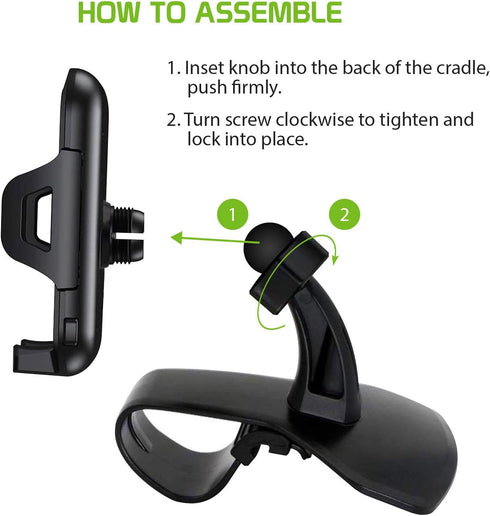 Cellet Car Dash Clip Phone Holder with Non-Slip Clamp & 360° Rotation – Dashboard Mount Compatible with iPhone, Android – Secure, Adjustable Cradl...