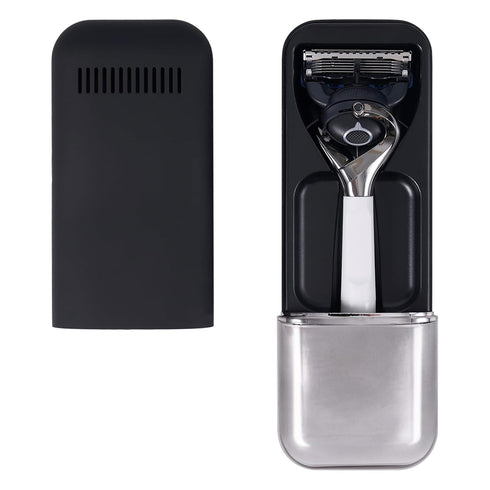Razor Travel Case Portable, Manual Razor Case for Gillette, Silver- black Waterproof Shaver Storage Box(1PC?......