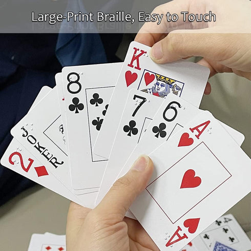 Large-Print Braille Playing Cards for Vision Impairments Entertainment Supplies...