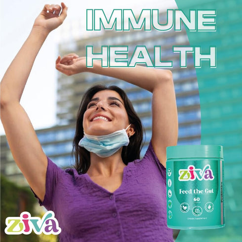ZIVA Gummies - Feed The Gut Probiotics - Digestive Health Gummies - Probiotics for Adults, Women, and Men - 60 Gummies...