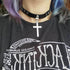 Olbye Cross Short Choker Necklace Black Leather Spike Studded Collar Necklace Goth Prayer Necklaces Punk PU Necklace Jewelry for Women and Girls R...