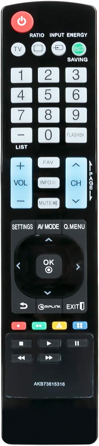 AKB73615316 Replacement Remote Control fit for LG TV 32LS5600 47LS5600 42PA4900 37LS5600 42LS5600 55LS5650 55LS5600 55LS4600 42LS5650 47LS5650 52P...