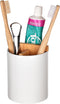 Ceramic Toothbrush and Toothpaste Holder with Bamboo Divider for Bathroom Countertop, White Toothbrush Organizer Stand for Bathroom Vanity Counter...