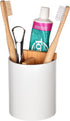 Ceramic Toothbrush and Toothpaste Holder with Bamboo Divider for Bathroom Countertop, White Toothbrush Organizer Stand for Bathroom Vanity Counter...