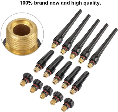 Fafeicy 57Y02(Long) 57Y03(Medium) 57Y04(Short) Back Caps, for TIg Welding Torch WP-17/18/26 Tig Welding Back Caps High Temperature Resistance(15pc...