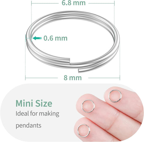 Uniclife 8 mm Metal Split Jump Rings Double Loops 500 PCS Mini Ring Connectors for Jewelry Necklaces Bracelet Earrings and Crafts Ornament...