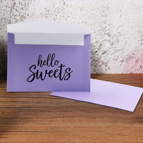 60 Pack V-Flap Envelopes, Colorful Envelopes for Postcards, Greeting Cards, Checks, Letters, Windowless Design, Birthday,4.9x6.9 Inch (purple)...