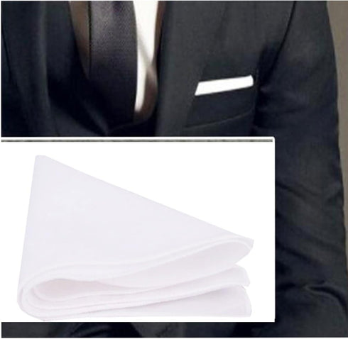 Solid White Cotton Pocket Square 3-Pk Set...
