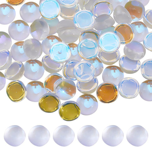 SUNNYCLUE 1 Box 100Pcs 8mm Glass Cabochons Half Dome Round Cabochons Flatback Transparent AB Flat Backs Cabochon Cameos for Jewelry Making Supplie...