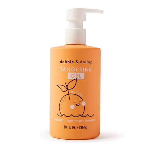 Dabble & Dollop Tangerine Body Wash & Shampoo - 3 in 1 Natural Bubble Bath for Kids, USA-Made, Paraben & Sulfate Free, Vegan, Gluten-Free, Tear-Fr...