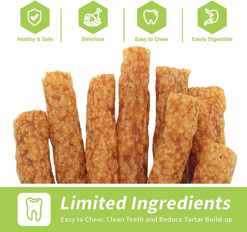 Chicken Dog Chew Sticks, Puffed Human Grade Dog Treat Sticks, Rawhide Alternative, Easy to Digest 10pcs/Pack...