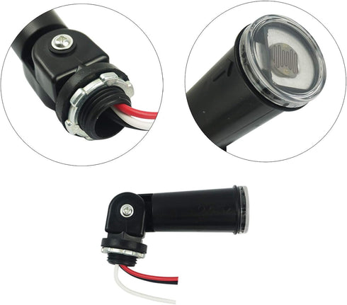 AC 120V Outdoor Sensor Photoelectric Switch, Dusk to Dawn Photocell Switch, Hard-Wired Post Eye Light Control with Photocell Light Sensor and Swiv...
