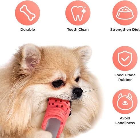 Dog Chew Toy,Durable Rubber Slipper Toy for Puppy,Dog Tough Toys for Pet Training and Cleaning Teeth,Interactive Puppy Toys Aggressive Chewers Sma...