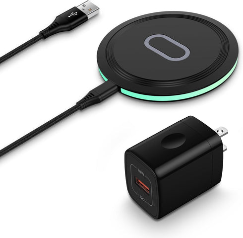 Android Phone Wireless Charger 15W Samsung S24 Ultra Fast Charging Pad Station with QC 3.0 Power Adapter for Samsung Galaxy S24 S24+ S23 FE S22 S2...