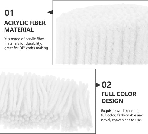 ARTIBETTER 10 Rolls Latch Hook Yarn Precut Rug Yarn Tapestry Yarn Threads for DIY Craft Sewing Knitting Yarn Latch Hook Supplies White......
