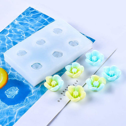 FineInno 3pcs Mini Flower Resin Mold,3D Rose Silicone Molds,Epoxy Casting Mould,DIY Crystal Craft,Necklace, Earring, Jewelry,Pendants Making Ornam...