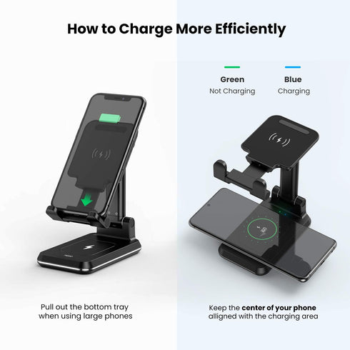 MEISO 2 in 1 Wireless Charger, Dual Wireless Charging Desk Phone Stand, 10W Qi Fast-Charging Dock for iPhone 12/11/MAX/XS/XR/X/8,AirPods/Pro,Samsu...
