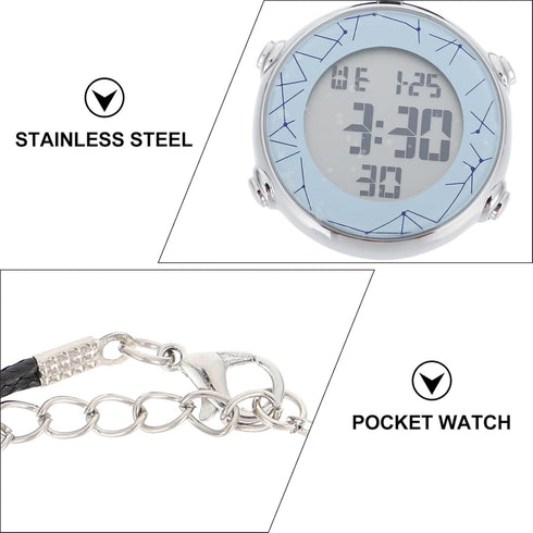 Hemobllo Digital Pocket Watch, Watch Necklace Neck Hanging Pocket Watch Digital: Electric Neck Watch Fitness Workout Watch Timer Multi Watch White...