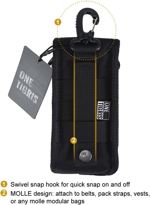 OneTigris MOLLE Eyeglasses Case with Buckle Hard Shell Sunglasses Storage Box 1000D Nylon (Black)...