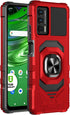 Customerfirst Compatible for Cricket Outlast Case, Att Jetmore Case with Tempered Glass Screen Protector,Ring Kickstand,Military Grade Heavy Duty ...