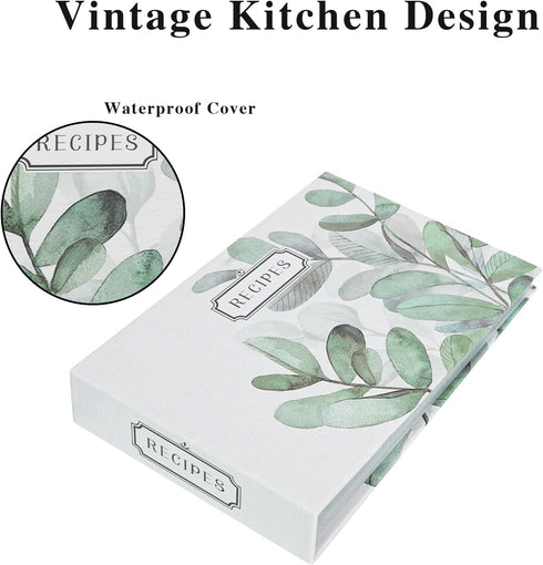 Recipe Folder 4x6, Full Page Recipe Book Organizer Set, with 20 Page Protectors & 20 Recipe Cards, Recipe Book for Make Your Own Recipe Sleek Kitc...