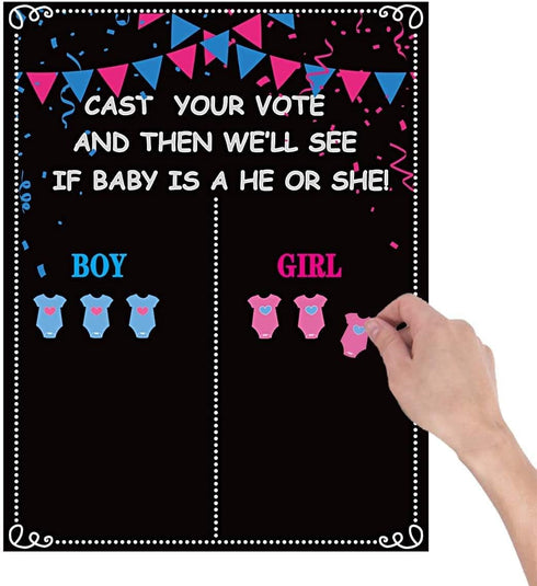 MISS FANTASY Gender Reveal Decorations - 54 Voting Gender Reveal Games Gender Reveal Ideas Boy or Girl Games Party Supplies for Gender Reveal Voti...