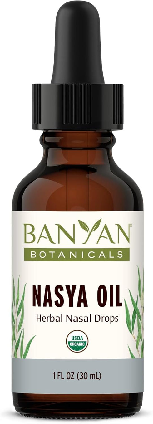 Banyan Botanicals Nasya Oil – Organic Herbal Nasal Drops for Clear Breathing – Ayurvedic Nasal Cleaner and Nose Moisturizer* – One Fluid Ounce – C...